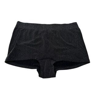 State of Day NWOT Black Glitter Boy Shorts Size Medium Metallic Fun Panties